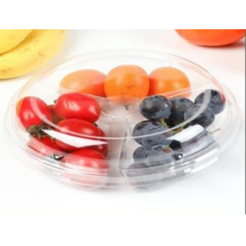 Three-compartment Fresh-cut Fruits Box Lid 205*122*58 mm HJ-160