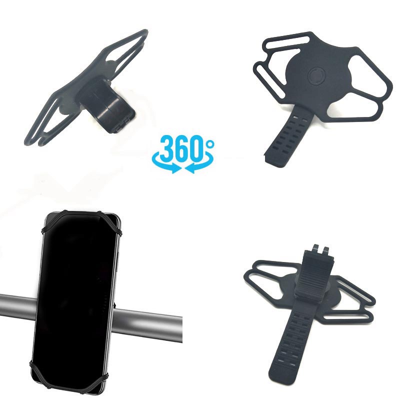 Silikonový Držák na telefon na kole, [360° Otáčení Odolný] Držák na telefon na kole, Univerzální Držák na telefon na kole, Kompatibilní s iPhone 14 13 12 11 Pro Max,