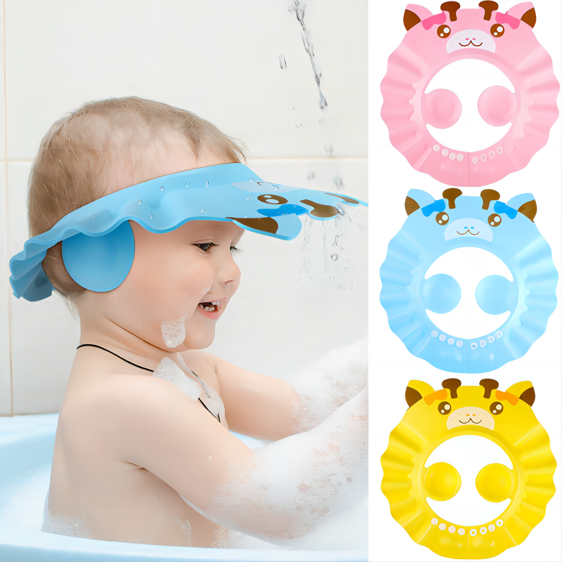 Nastavitelný měkký dětský koupací šamponna ochranu sprchy klobouk eva dětská ušní sprchová čepice miminko pro batole