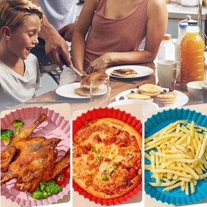 Silikonová pánevna vzduchové fritéze, 8,5 palcová vzduchová košík, potravinářské smahové doplňky, opakovaně použitelné vložkyna vzduchové fritézy,náhradní vložky, bez čisticího vzduchu