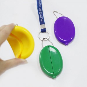 Silikonová oválná mincena mincovská taška, muži/women \\\\ s řetězem, silikonovou taškou pro potravinářský stupeň, ekologicky šetrný a vodotěsný