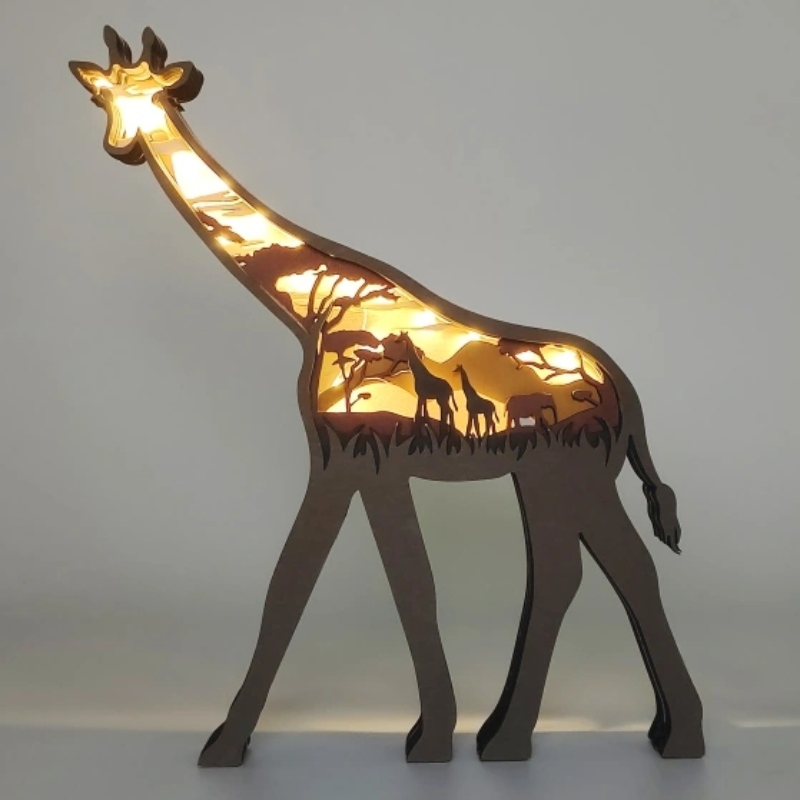 3D zvířecí dřevěná žirafa