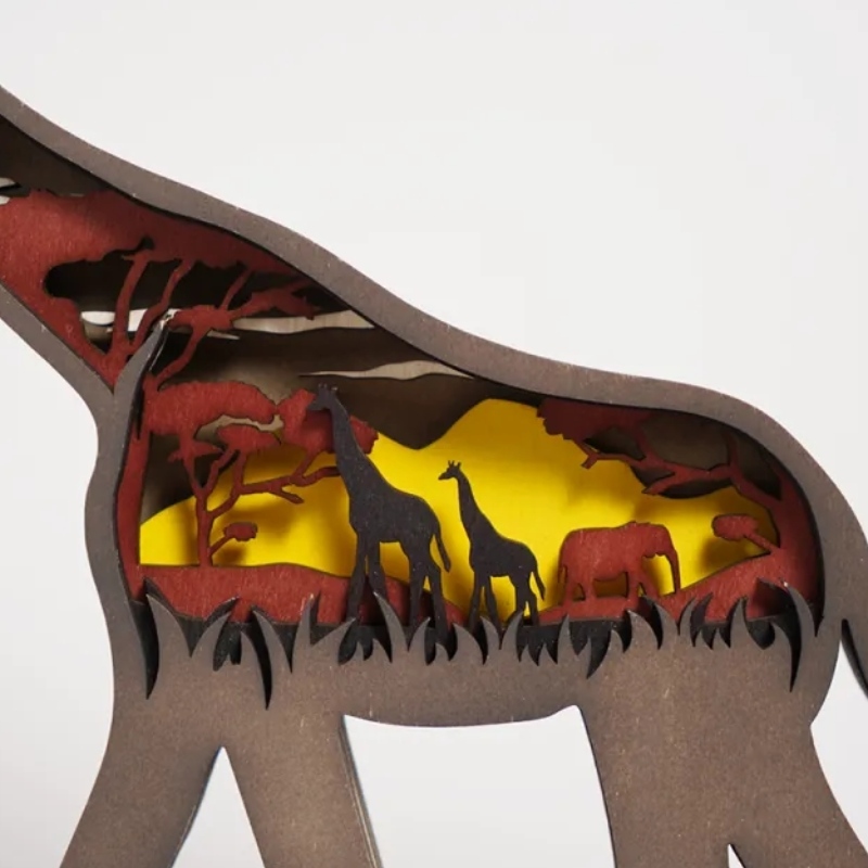 3D zvířecí dřevěná žirafa