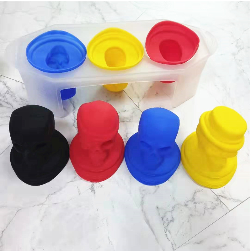 Extra velké plísně 3D ledové kostky - flexibilní silikonové ledové ledové formy - ledová krychle lebky s - silikonovými formami lebky pro pečení, čokoládu, bonbóny a pryskyřice