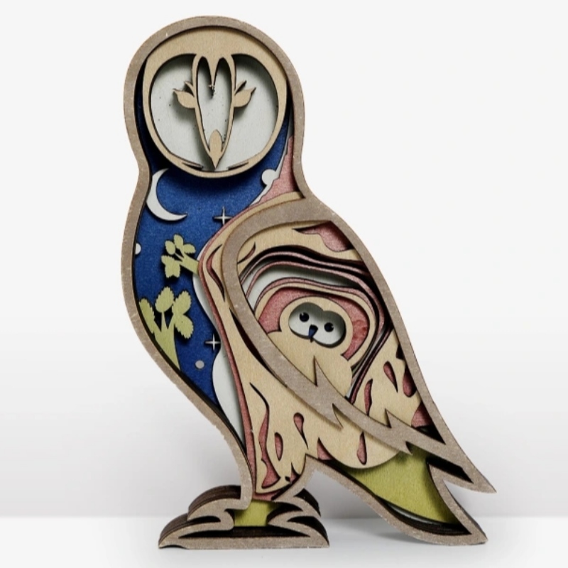 3D Sova Dřevěný artefakt dekorace