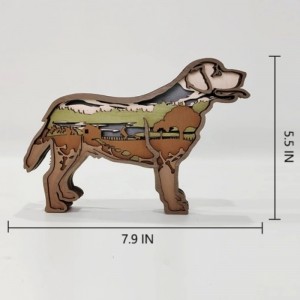 3D Labrador Animal Wooden Craft Decoration