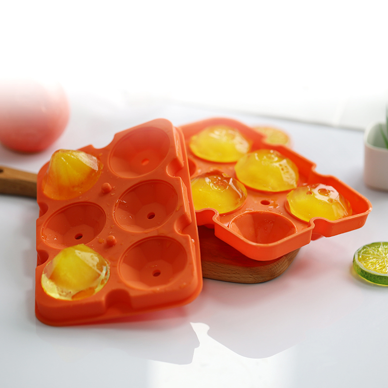 Diamond Ice Cube Pormy Opakovaně použitelný silikon flexibilní 6-ledové zásobníky Výrobce s víkem pro chladivé koktejly whisky, snadné uvolňované stohovatelné ledové podnosy s kryty