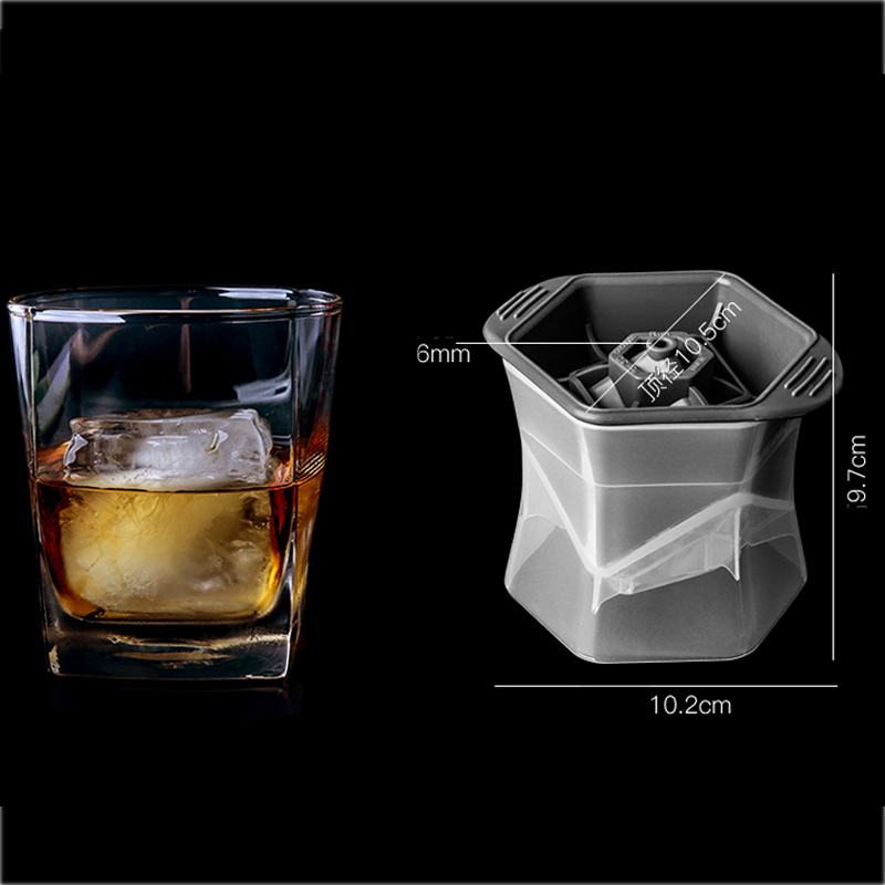 Silikonové ledové formy opakovaně použitelné a plavidlo bez BPA ledové formy/Skvělé pro whisky, koktejly, kávu, sodu, velké ledové ledové formy