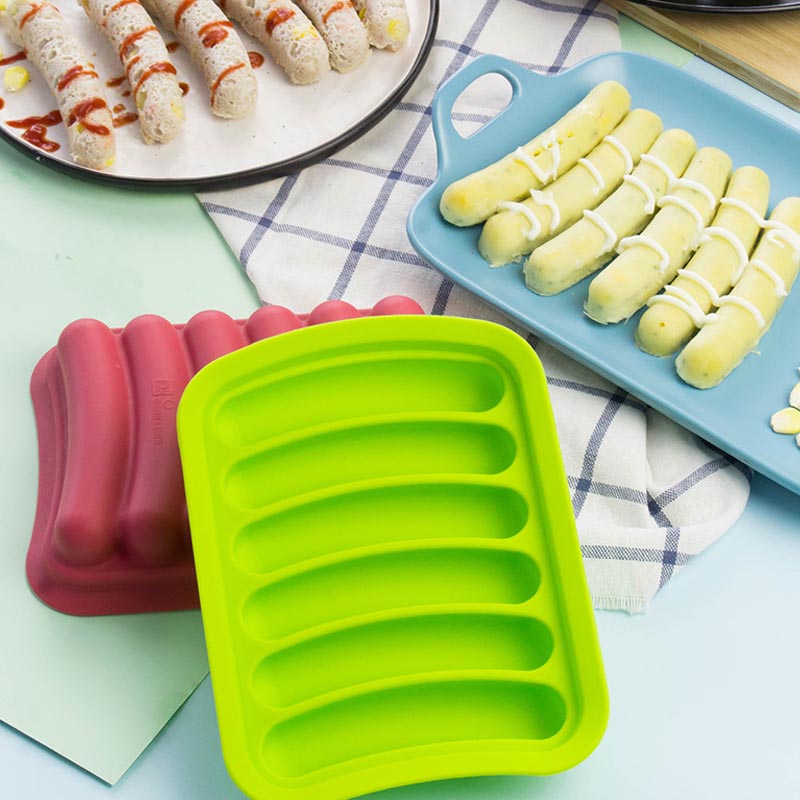 Nepchůčné formy silikonové klobásy pro domácí párky v rohlíku, kutilské párky v rohlíku, BPA, peci a mikrovlnné bezpečné formy hot dog