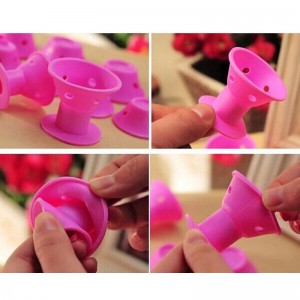 Žádnénatáčkyna zahřívání tepla, silikonové ozrnnénářadí, žádné vytápění, žádné poškození vlasů, snadno se čistí