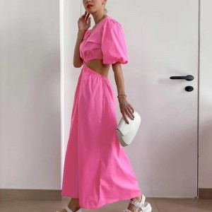 Sexy šaty s krátkým rukávem v krku V V.