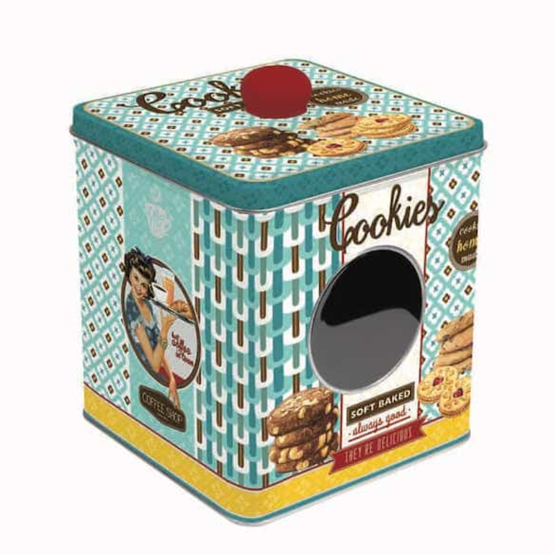TCE-nové produkty Square Metal Can Cookie Biscuit Tin 0,28 mm plechovka