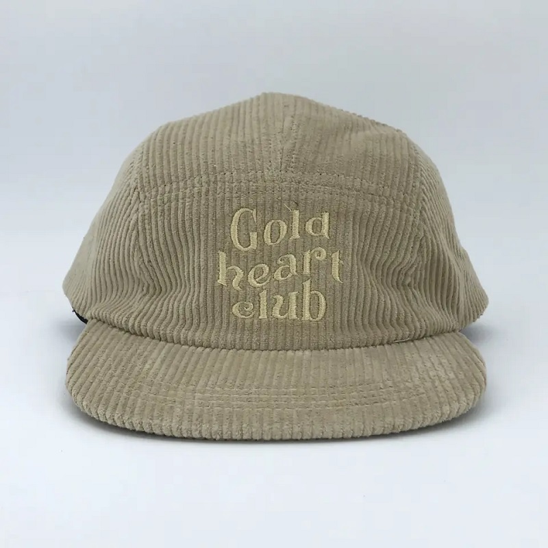 5 Panel Nestrukturovaný Corduroy Soft Snapback Cap s látkou vlastní výšivkové logo