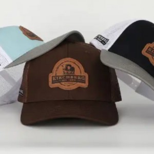 OEM Vlastní vysoce kvalitní koženánáplast Logo Mesh Snap Back Gorras Caps, Aplique Cotton 112 Předem zakřivené klobouky Trucker