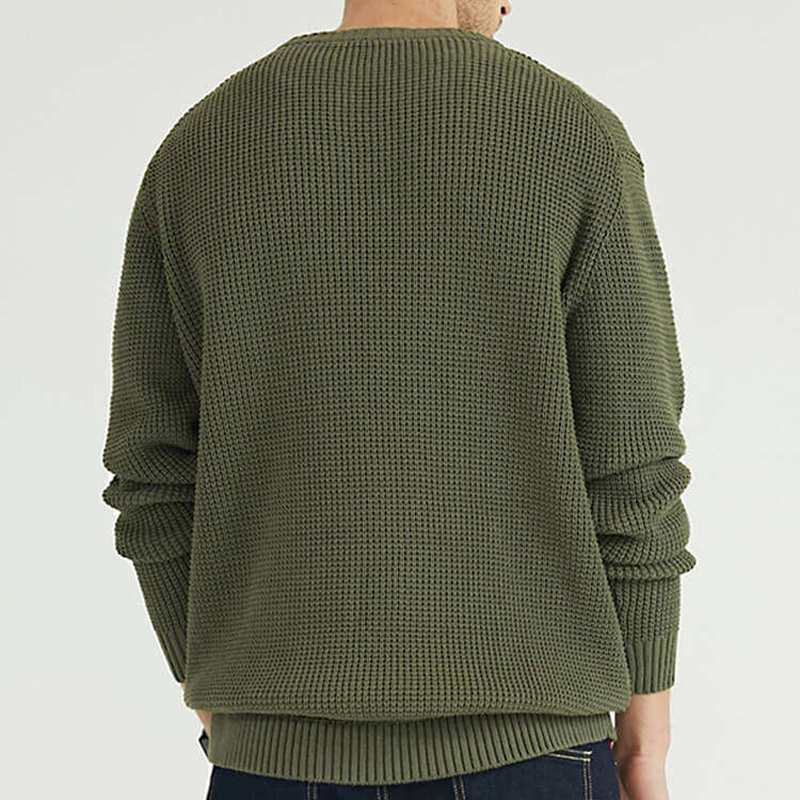 100% bavlněná zimní zima Custom Men \\'s Crew Neck Moclover Svetter Squareds