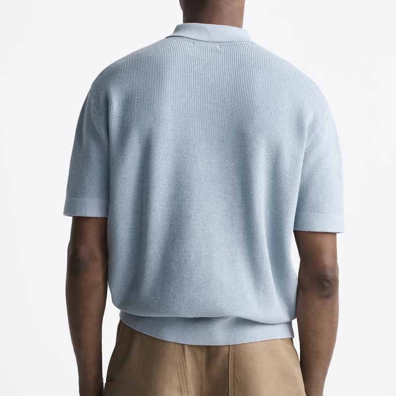 Men Pletená pólo košile Vysoce kvalitní 100% bavlněný pletený pólo límecnávrhář