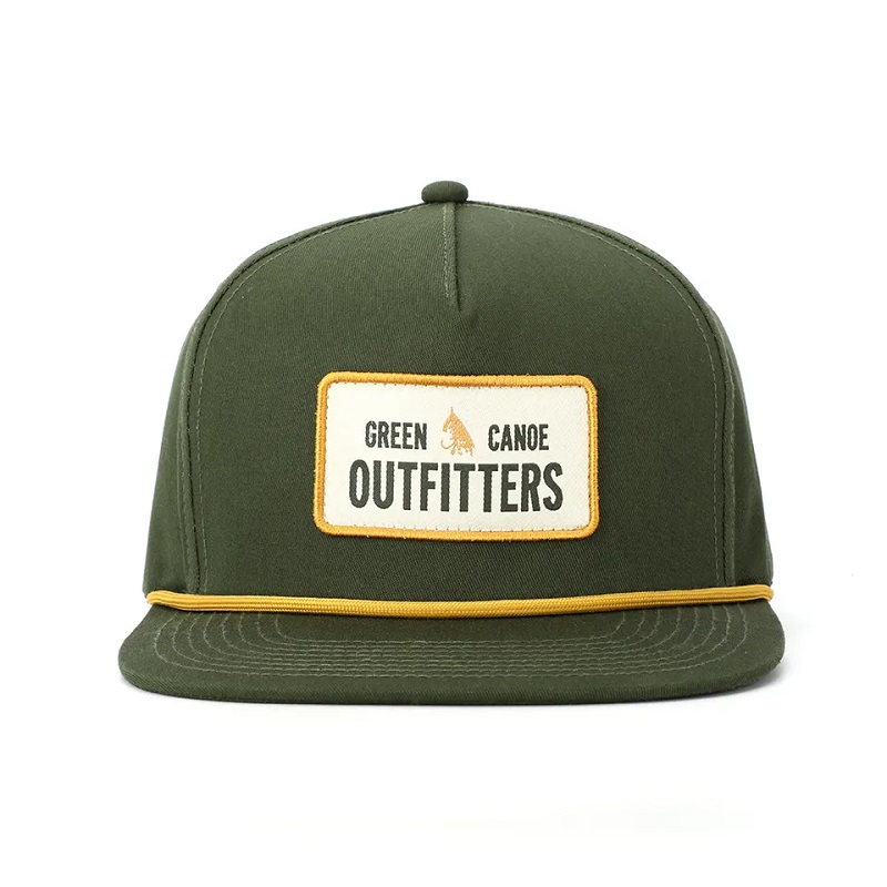 OEM Vlastní vysoce kvalitní klasická 5 panelů armáda Green Cotton Cotton Waton Patch Logo Lape Snapback Cap Hat Hat