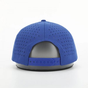 Nová módní vlastní PVC Patch Logo 5 Panel Neomovolný polyester sportovní golfový klobouk, laserový řezaný perforovaný táta Gorras, lano baseballový čepice