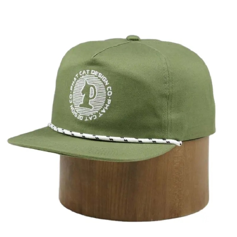 Vlastní logo OEM Designnestrukturované 100%nylonový klobouk s lanem s lanem