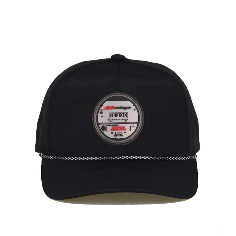 Vlastní vodotěsný laserový řez vyvrtaný otvor Perforovaný klobouk 5 gumové kaučuky PVC Logo Baseball Cap