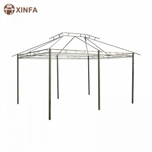 10 \\\\ \'x 13 \\\\\' Outdoor Soft Top altán Pergola se záclonami, 2-stupňový ocelový rámový altán pro terasu, šalvěj šedá