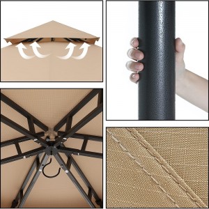 10 \\\\ \'x10 \\\\\' Albazebos pro terasy venkovní hexagonální altán se záclonami sítí a soukromí