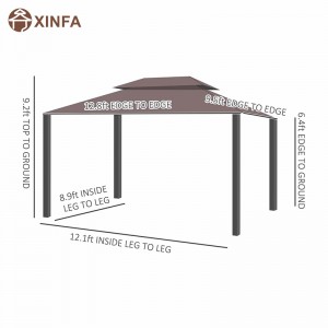 10 \\\\ \'x 13 \\\\\' Patio altán s dvojitým střechou venkovní altán s baldachýnem se síťovými záclonami, káva