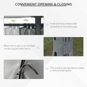 10 \\\\ \'x 13 \\\\\' venkovní patio altán s baldachýnem s 6 odnímatelnými bočními stěnami, šedý