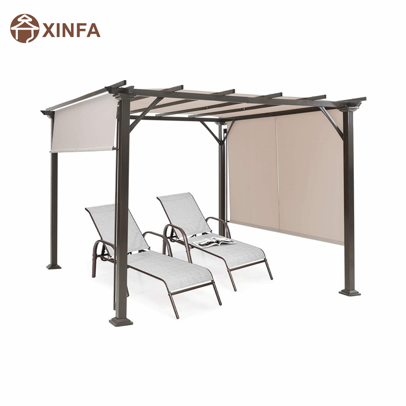 10 \\ 'x 10 \\' venkovní pergola, terasová strukturanábytku, venkovní ocel Pergola altán se zatahovacími odstíny baldachýnu