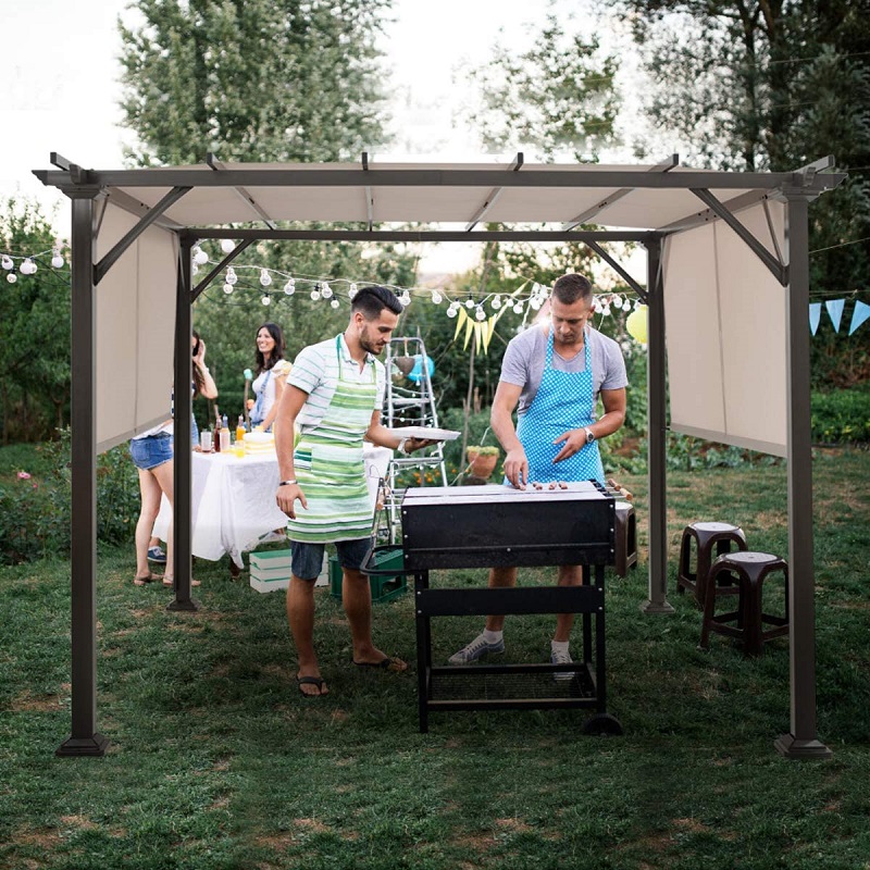 10 \\ 'x 10 \\' venkovní pergola, terasová strukturanábytku, venkovní ocel Pergola altán se zatahovacími odstíny baldachýnu