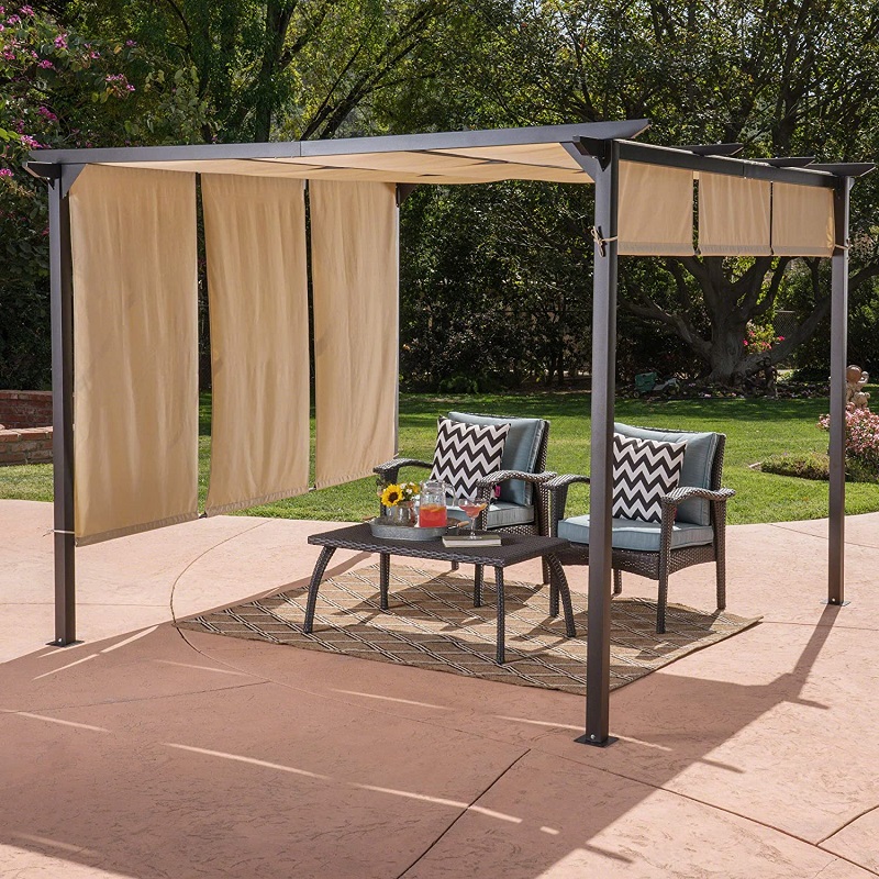 10 \\ 'x 10 \\' Venkovní zatahovací stan Pergola Altán HOME Dione Outdoor Steel Framed, Brown