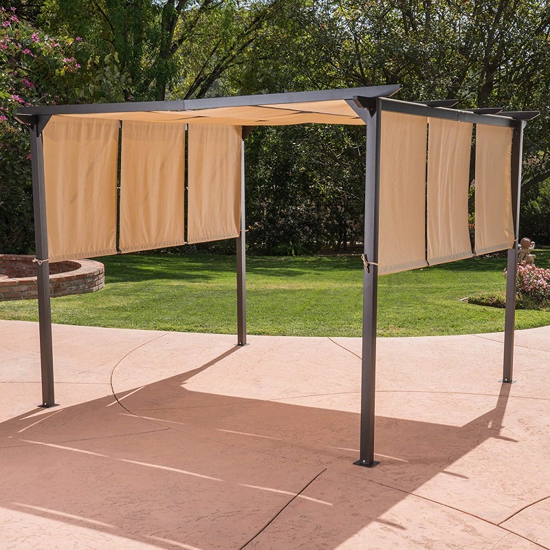 10 \\ 'x 10 \\' Venkovní zatahovací stan Pergola Altán HOME Dione Outdoor Steel Framed, Brown