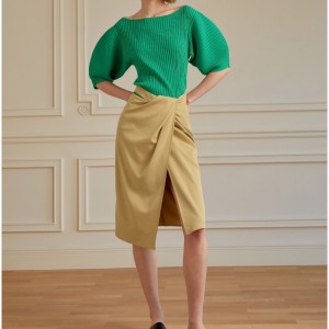 Francouzská sváteční styl Plidněná štěrbinová sukně ženy 2023 Nová sukně s all-zápasem