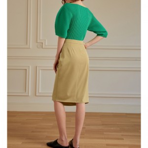 Francouzská sváteční styl Plidněná štěrbinová sukně ženy 2023 Nová sukně s all-zápasem