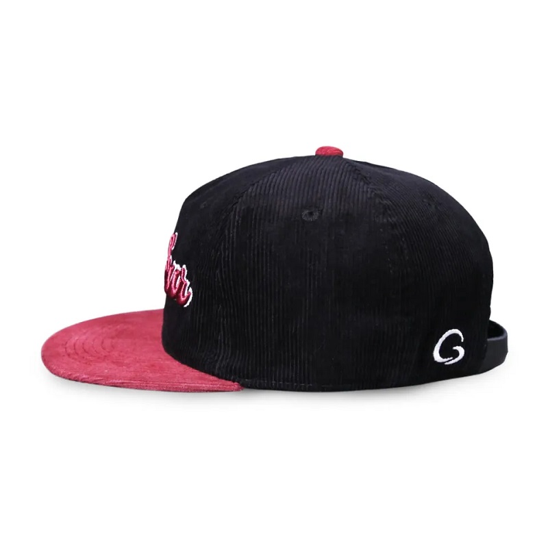 Custom Empoidery Cord 5 Panel Lano Nestrukturované klobouky Snapback Corduroy pro muže