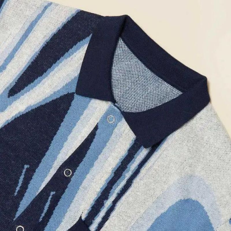 Vlastní přední kapsa pletení košile mramor Jacquard pletené pletené oblečení svetr svetr