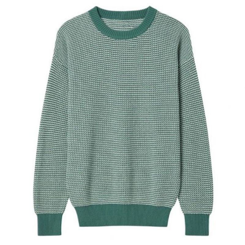 Men's Mix Color Pletený svetrover Crewneck svetr s dlouhým rukávem