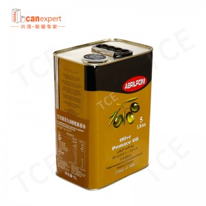 2L3L4L5L Potravinářská třída Obdélníkový extra panenský olivový olej plechovka Canitre Rectangle Cooking Oil Tin Can