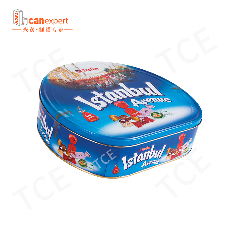 Cín může propagovat vysoce kvalitní dárkový kovový balení Tin Box Custom Luxury Food Grade Hexagon Rectangle Circular Biscuit Chocolat