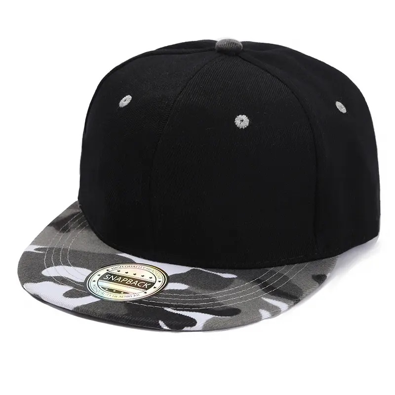 Přizpůsobené logo Plné barevné klobouk Camo Light Plate rovný podél baseballové čepice Men and Women Summer Hip Hop Skateboard Snapback Caps