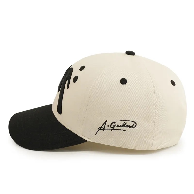 Vlastní unisex dvou tónů baseballového klobouku 3d výšivky logo 6 panel zakřivený okraj baseballového uzávěru
