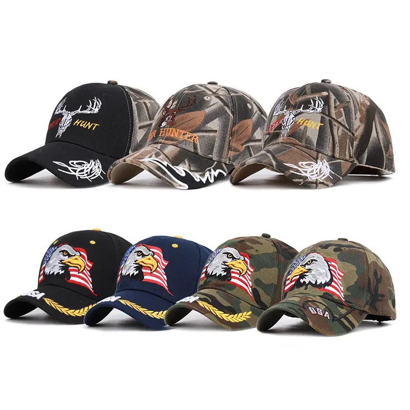 Velkoobchod Pánské vlajky Texas Tourist Ranger Safari Camo Tactical Camouflage Snapback Baseball Caps pro venkovní rybolov kempování