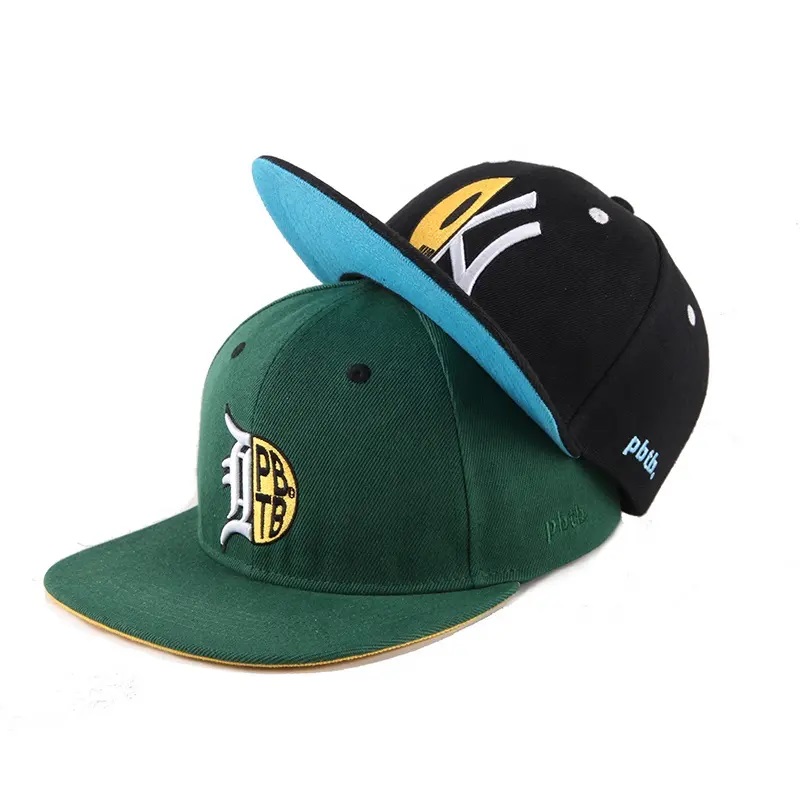 Továrna velkoobchodní baseballový klobouk vlastní muži Snapback Cap 6 Panel Flat Brim Embioidery Atted Sport Cap