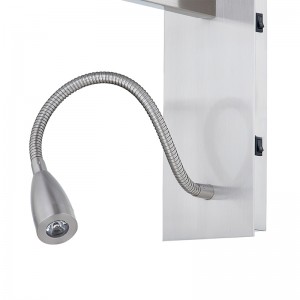 Pohostinství Hotel Hand Hand Wall Lamp s kartáčovanýmniklem a obdélníkový tkaninový odstín v hotelu Typický pokoj pro hosty