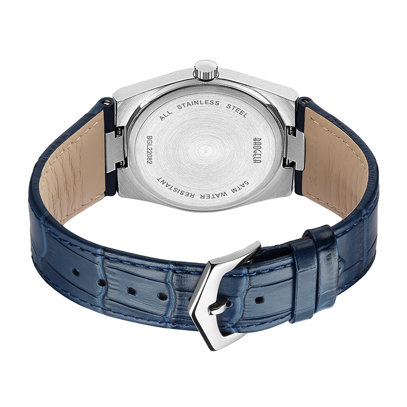 Baogela 40mm muži Obchodní hodinky křemenné sport příležitostné pravé koženénáramky 50tm vodotěs