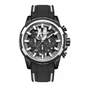 Baogelanové hodinky mužinerezový gumový popruh modré hodinky pro muž luxusní vodotěsné chronograph wristwatch světelný relagio 22601