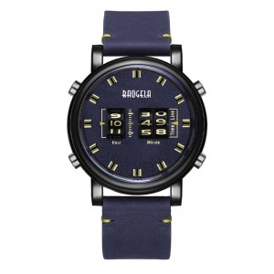 Baogela módní muži \\\\ Roller Design Business Clock Men Quartz Watch Kožená vodotěsná příležitostná sportovní pánské sledování relagio masculino 22703