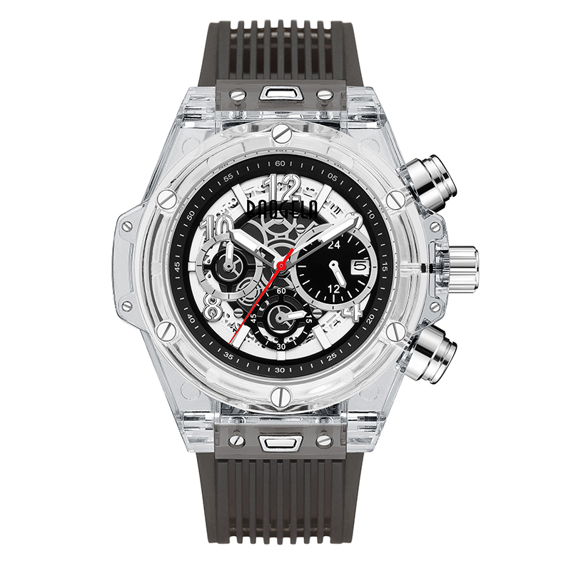 Baogela Brand Full Transparent Watch Luxury Mens Watch Fashion Sports Vojenská reloj kreativní muži ženy Chronograph Quartz Watch 20013