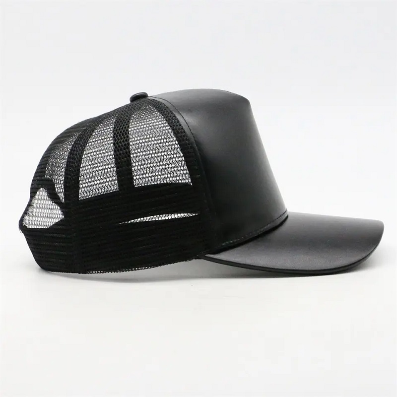 Vysoce kvalitní vlastní 5 panel PU kožená klobouk truckeru