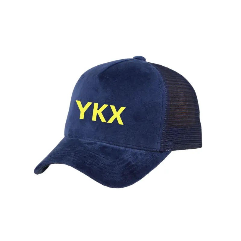 Továrna vlastní 5 panelů sametové síťové kapitálové čepice 3d vyšívací logo Suede Trucker Hat Hat